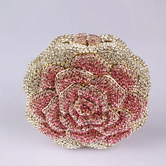 Cute Flower Rose Handmade Handbags For Women Red And Gold Clutch Cute Flower Rose Handmade Handbags For Women Red And Gold Clutch Online Dinner Party
