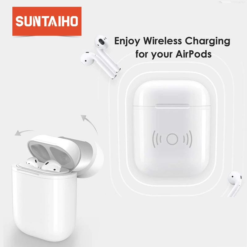 Suntaiho Wireless Charger case for Apple airpods Wireless Bluetooth Headset Wireless Receiver Compatible Charging for airpods Suntaiho Wireless Charger case for Apple airpods Wireless Bluetooth Headset Wireless Receiver Compatible Charging for airpods
