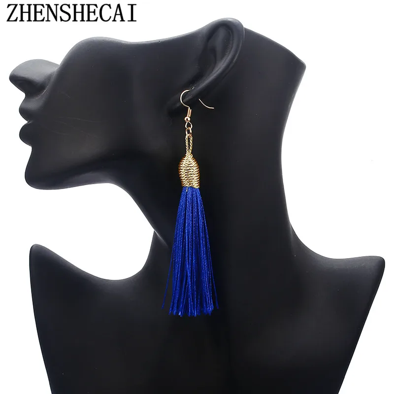

Vintage long Tassel Earrings for Women Fashion Brand Jewelry Geometric gold Color Simple Drop Earrings jewelry wholesale e0142