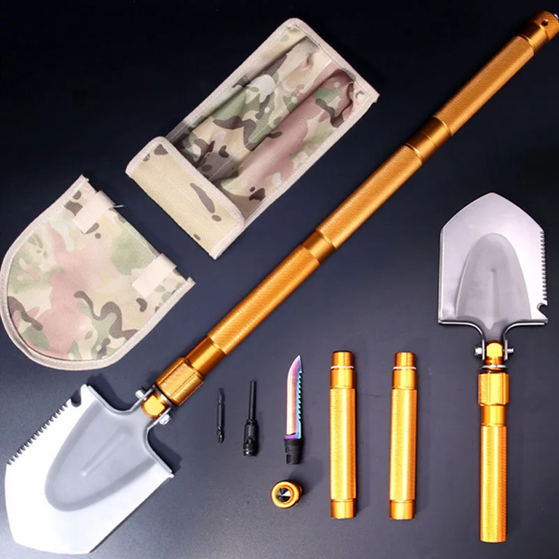 

UNeefull Multifunctional tools Folding Shovel with screwdriver Saw Knife Outdoor Survival Pocket Tools Aluminium Alloy Handle