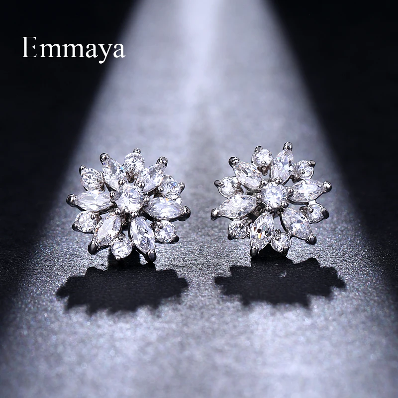 Emmaya Jewelry высокое качество драгоценные камни сверкающие горный хрусталь серьги женский изысканный Циркон сверкающие серьги подарок