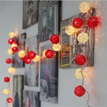 4 м светодиодный строка ротанга шары сепактакрау свет строк 20 лампочек гирлянды забор бар на пляже Свадебные для рождественской вечеринки украшения