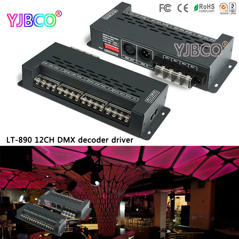 

led Driver LT-890 12CH DMX-PWM Decoder;DC5-24V input;5A*12CH output for single color RGB led strip light