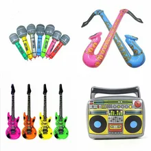 5PCS/set Children's Inflatable Instrument Toy PVC Inflatable Guitar Children's Stage Inflatable Prop Microphone Inflatable Toys