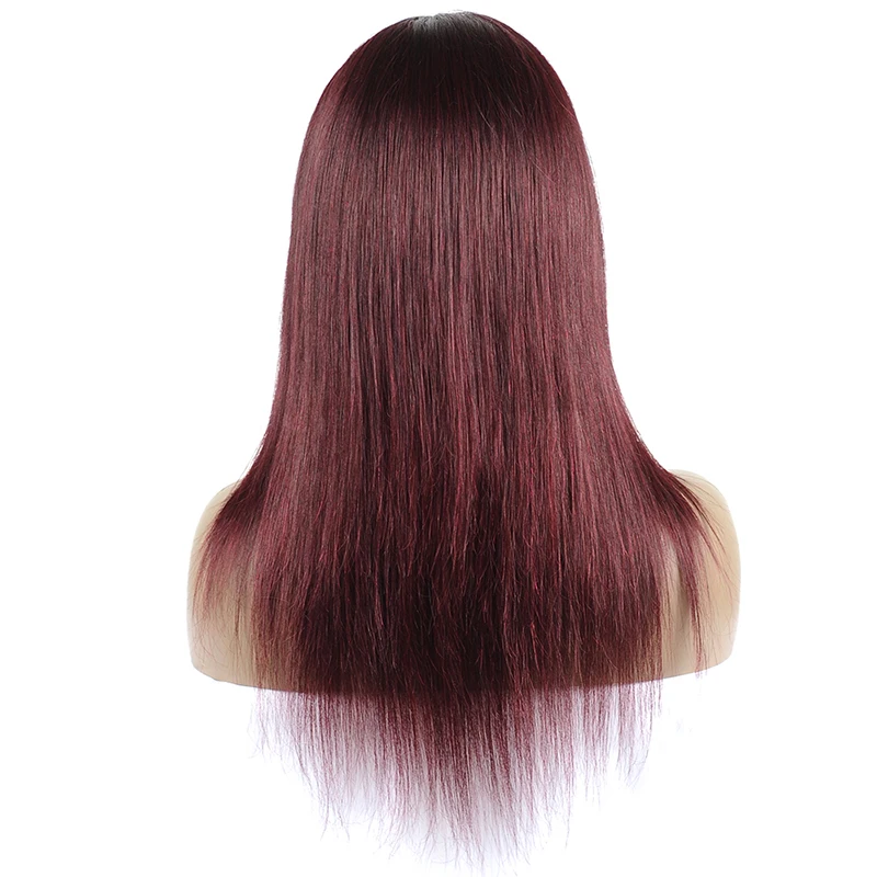 Remyblue# 99J парики из натуральных волос на кружеве Омбре Бургундия прямые человеческие волосы парики бразильские волосы remy парик на кружеве черный для женщин