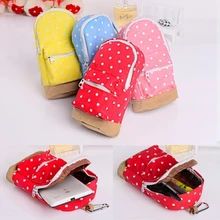 4 Colors Mini School Bag Students Pen Case Kawaii Stationery Multifunctional Canvas Big capacity Pencil Case Children Pen Bag