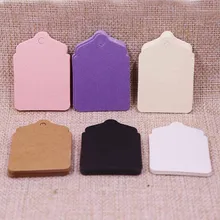 100 piezas de etiqueta de bienvenida de boda púrpura/rosa/Beige/Blanco/Negro/Vintage color brillante y nuevo etiqueta de papel de diseño para ropa