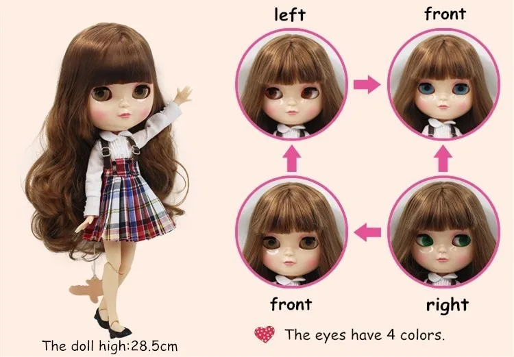 Fortune Days F&D New ICY Doll Same As Factory Blyth doll Nude Doll Joint Colorful Hair Mixed Color Pink& Purple& Blue