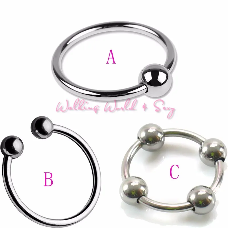 3 Size Stainless Steel Glans Ring With Beads Male Sperm Locking Ring Sex Toys For Men Chastity Device Peins Ring Delay Cockring (4)
