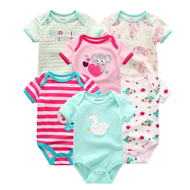 6 PCS/lot newborn cute baby rompers set soft cotton baby onesies Boy