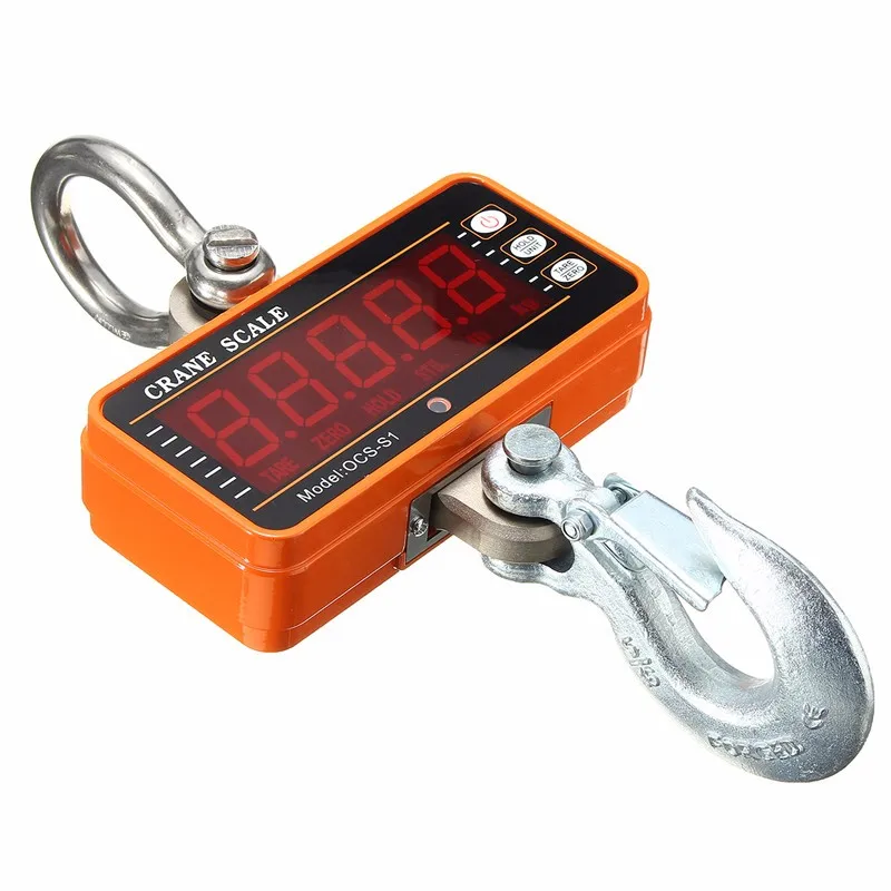 1000KG  Hoisting hook Scale Digital 2000LBS LCD Crane Scale High Precision Heavy Duty Electronic  Scale for Crane