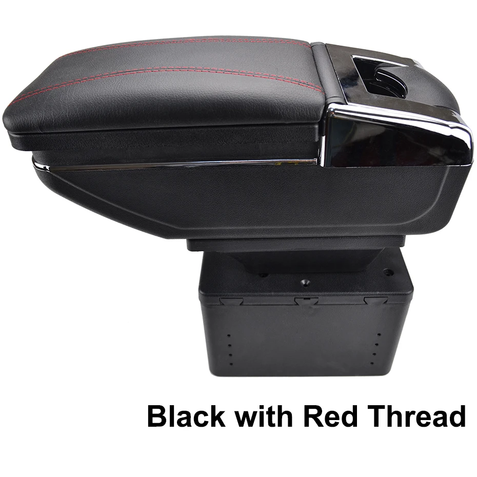 Универсальный подлокотник автомобиля подлокотник центр консоль вращающийся ящик для хранения верхней части - Название цвета: Red thread