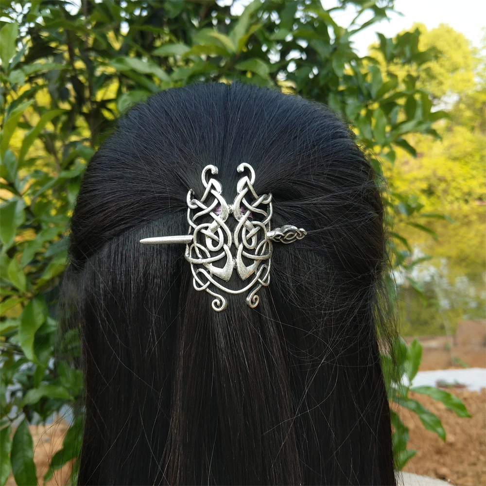 1PCS Hairpins For Women Viking Celtics Knotwork Hairpin Hair Jewelry For Women Cetilcs Hair Jewelry - Image 2