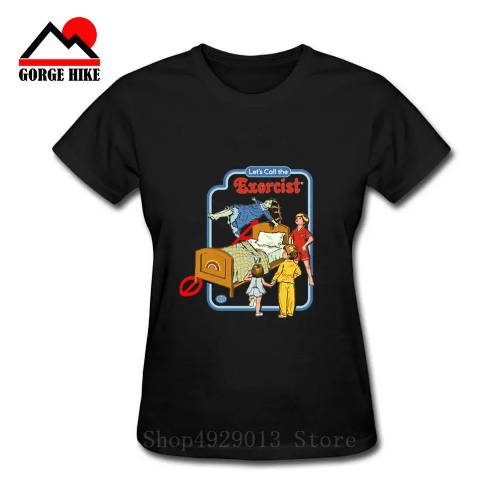 

New Strange Things Harajuku T-shirts Women 80s 90s Let's Call The Exorcist Funny T Shirts Red Neck Polyester & Spandex Soft Tees