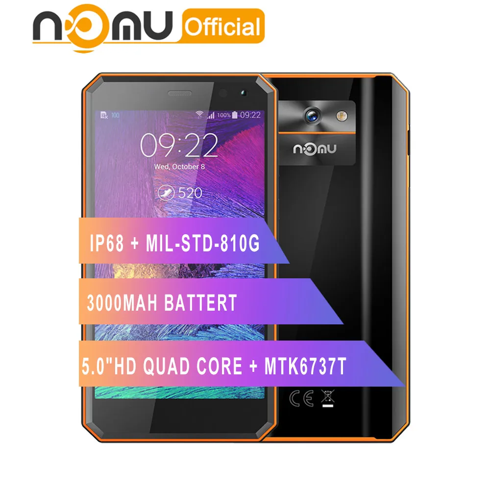 

Original Nomu M6 smartphone 5.0" HD Quad Core 2GB+16GB MTK6737T Android 6.0 13.0MP 1280x720 3000mAh IP68 Waterproof Mobile Phone