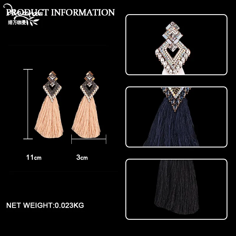 Dvacaman Square Crystal Big Drop Earrings Women Long Tassel Earrings Large Hanging Earrings Wedding Party Statement Jewelry AQ61