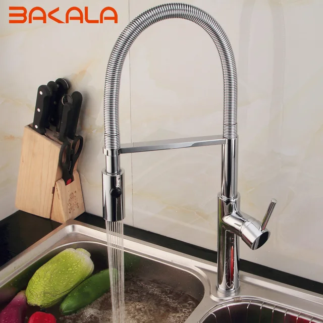 Best Offers BAKALA Brass torneira cozinha kitchen faucets hot and cold water chrome basin sink square cozinha taps mixers BR-9203