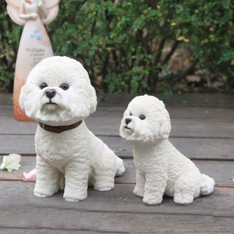Mnotht Bichon Frise модель собаки из смолы щенок животного игрушка животное сцена