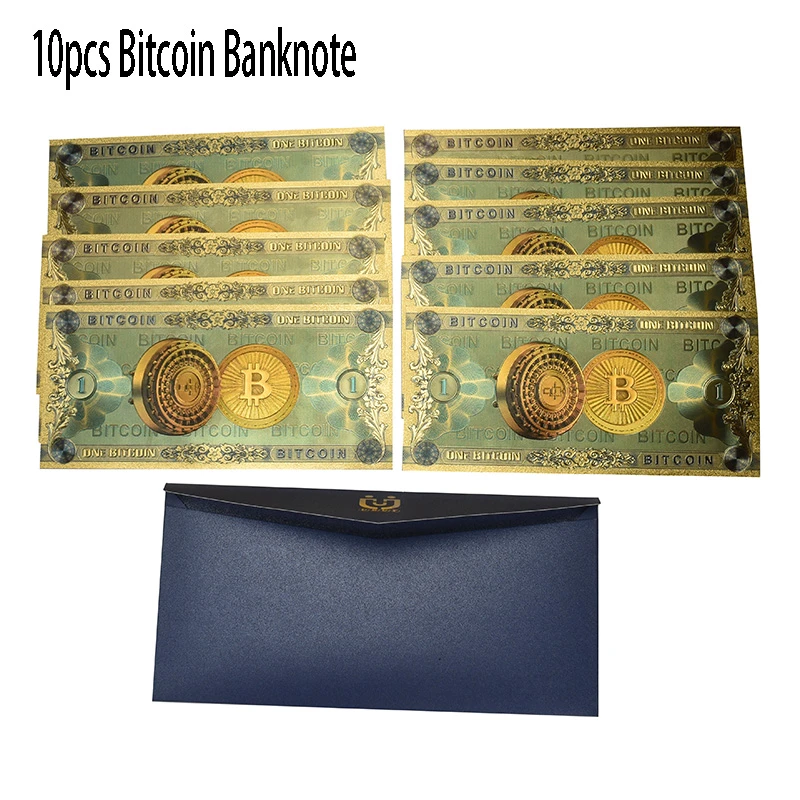 10 Buah Kertas Timah Emas 24k Bitcoin Uang Kertas Btc Bit Kartu Berwarna Koin Untuk Hadiah Souveniruang Kertas Emas - Aliexpress