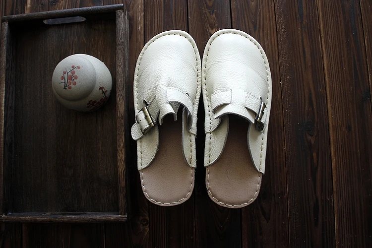 Careaymade/Новинка; тапочки из натуральной кожи; белые туфли ручной работы; художественная обувь на плоской подошве в стиле ретро mori girl; удобная повседневная обувь