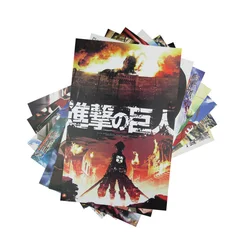 

New Attack on Titan Emboss Posters Card 8pcs / set Giant Anime Shingeki no Kyojin