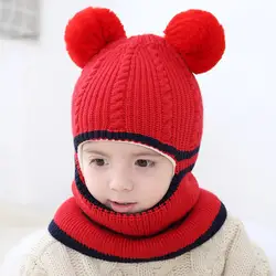 Зимняя шапка вязаная шапка бини для девочек и мальчиков детская теплая шапка s детская шляпа Enfant вязаная Милая шапка для мальчиков и девочек