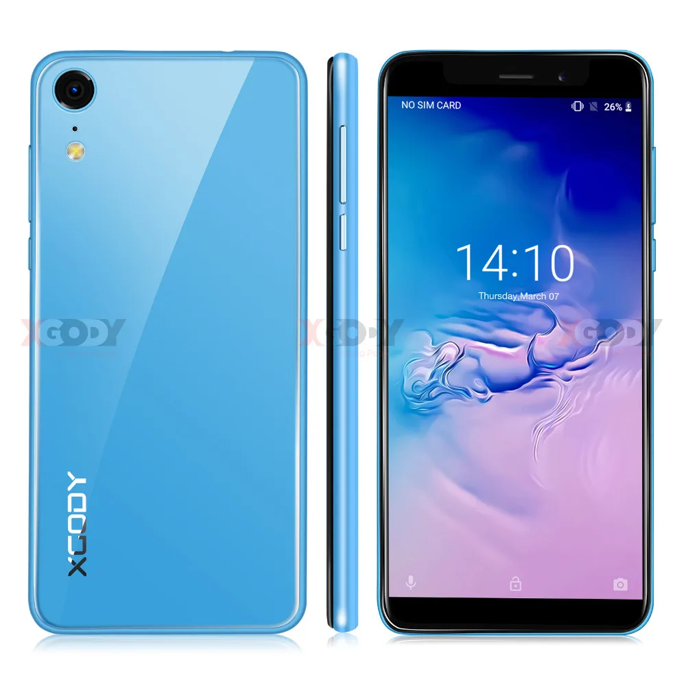 New XGODY XR 3G Smartphone 5.5'' Android 8.1 MT6580 Quad Core 1.3GHz 2GB RAM 16GB ROM Cell phones 5.0MP 2500mAh Mobile Phone