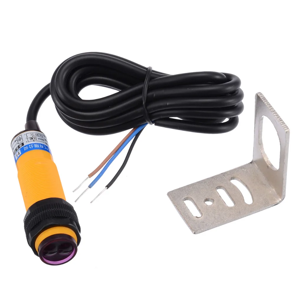 

1pc Adjustable Infrared Proximity Switch Mayitr Photoelectric Sensor Switch NPN 3-wires Normally Open with Bracket 300mA