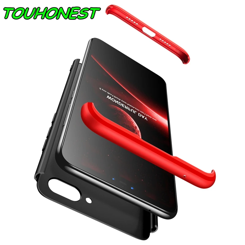 

Touhonest Luxury 360 Degree Protective Full Cover Rubber Brand phone case for Xiaomi Mi 8 Lite case Fitted Back cover cases bag