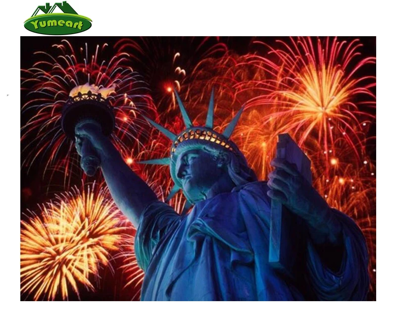 5D DIY Diamond Painting Famous Retro Statue of Liberty ...