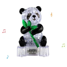 Rowsfire 3D Crystal Panda Puzzle Jigsaw Creative Gift With Light For Children Braining Playing Science Education