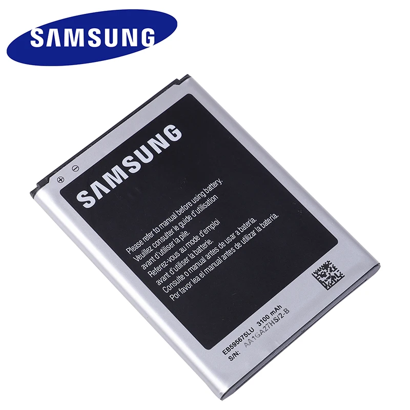 Подлинный Оригинальная батарея samsung EB595675LU для samsung Galaxy Note 2 N7100 N7102 N719 N7108 N7108D NOTE2 3100 мА-ч