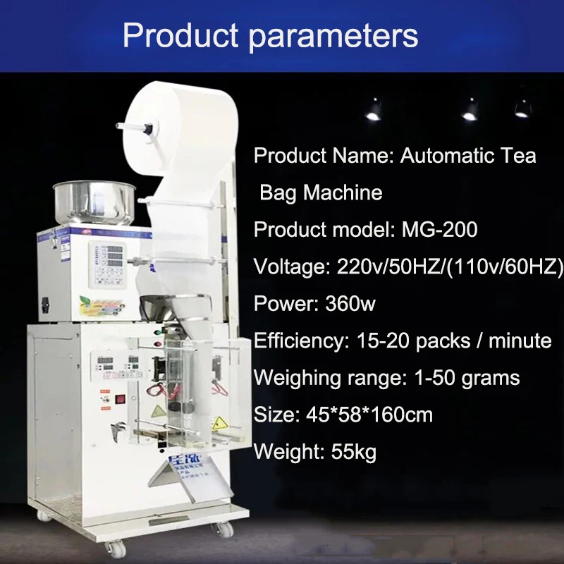 MG-200 automatic back side sealing bag packaging machine, stick coffee powder packing machine