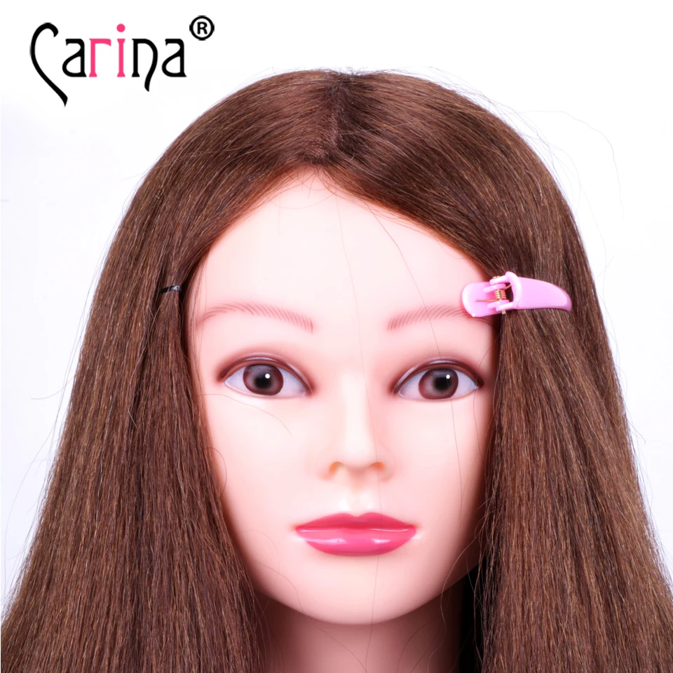 

60cm Long Hair Mannequin Head For Hairstyles 100% Human Hair Doll Hairdressing Head With Natural Hair Doll Hairstyles Practice
