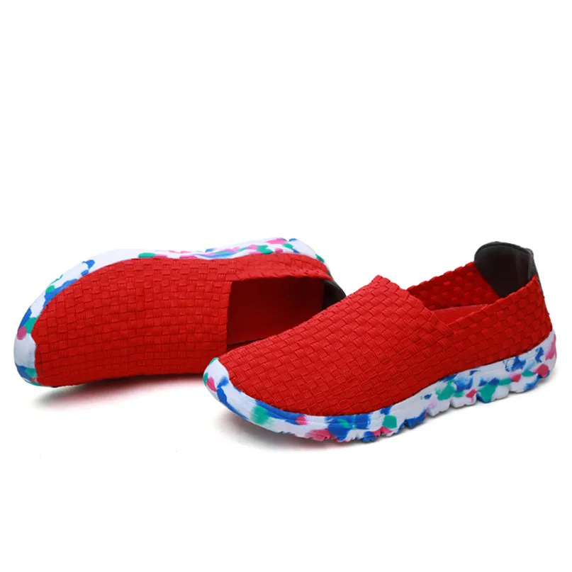 Comfortable Shoes Women Woven Flat Breathable Shallow Mouth Lazy Slip Resistant Leisure Sport Shoe Running Shoes Adult #2O24#F (27)