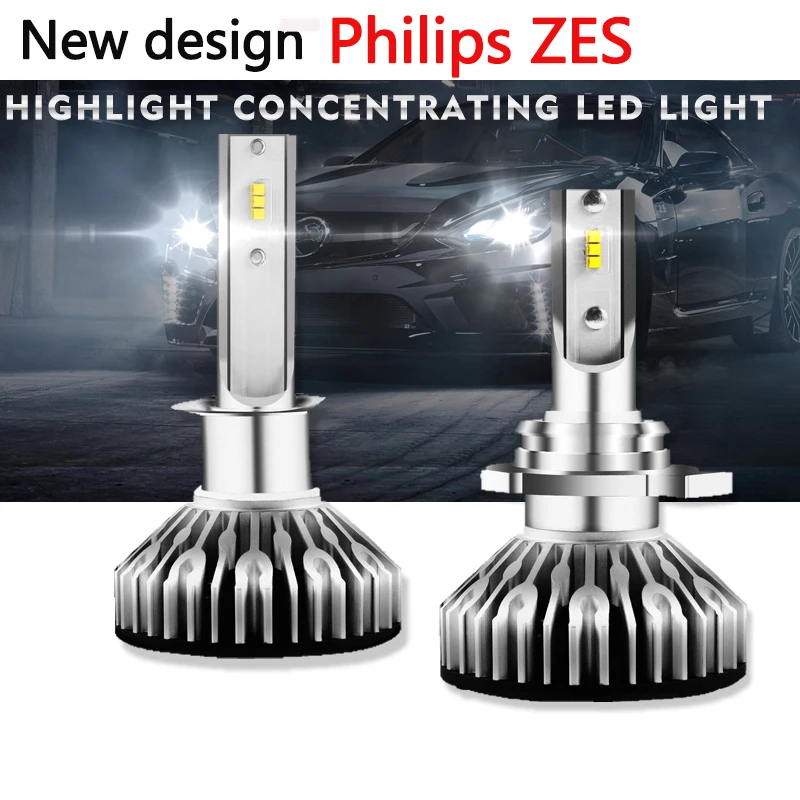 Маленький объем все в одном ZES чип H7 светодиодный 12000LM мини Автомобильная Лампа для фар авто лампа H1 H3 H4 светодиодный H11 H8 HB3 9005 HB4 6000K 12 в 24 В