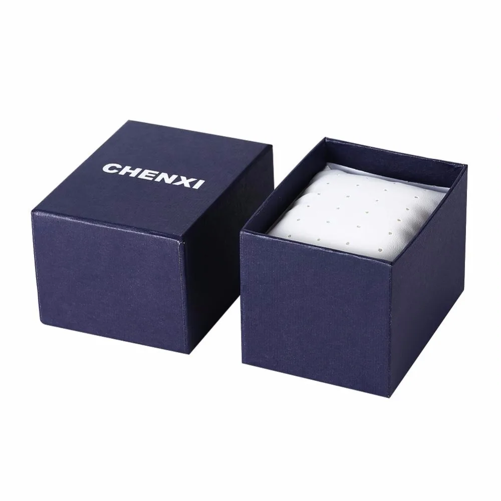 

CHENXI Brand Watch Box Good Quality Blue White Paper Box With Small pillow 2 Colors