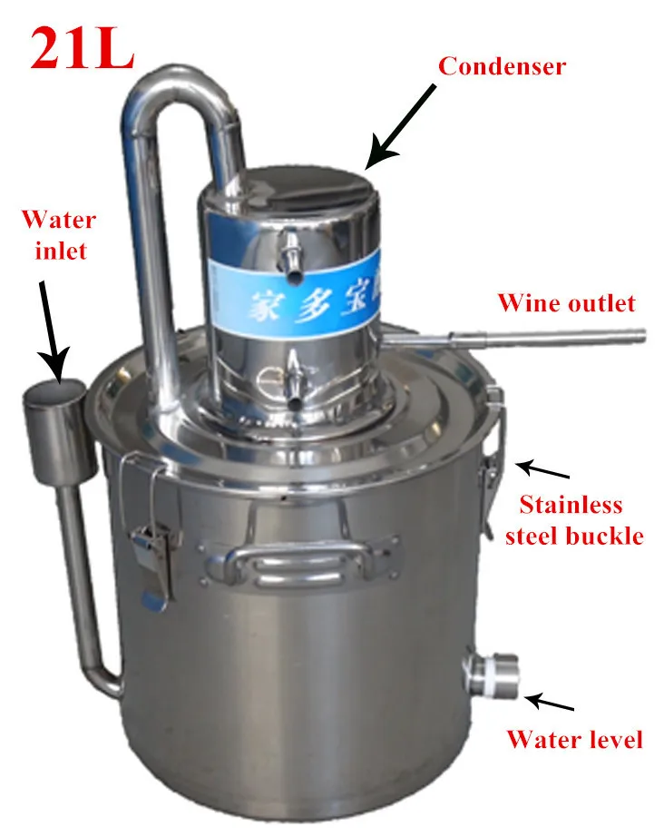

2015 NEW Product! DIY Moonshine Super Condenser 21L Alcohol Distillation Boiler Complete System Home Brewing Equipment