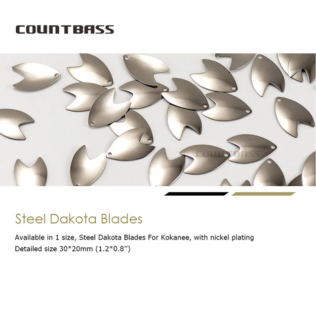 50pcs Nickel Steel Dakota Blades For Kokanee,diy Spinner,swim Jigs