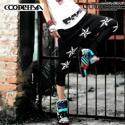 Европейские женские брюки с заниженной талией с модным принтом, уличные шаровары в стиле хип-хоп, уличные свободные брюки для бега