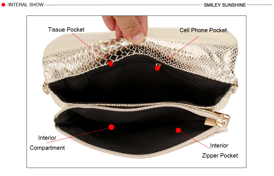 Золотая женская сумка через плечо SMILEY SUNSHINE, женская модная сумка-мессенджер, Дамская маленькая сумочка, кошельки, клатч, сумочка под змеиную кожу