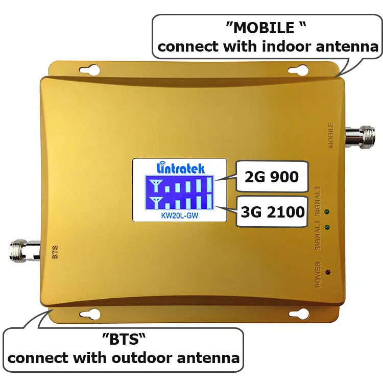 ЖК-дисплей мобильный ретранслятор сигнала GSM 900 МГц 3g WCDMA 2100 МГц двухдиапазонный GSM 900 3g UMTS 2100 Усилитель сотового телефона 52