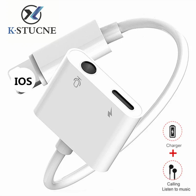 

2 in 1 Earphone Headphone Adapter For iPhone 7 X XR AUX Adapter For Lighting Female To 3.5mm Male Adapters Headphone Jack Cable
