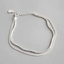 Рождественская Распродажа Аутентичные стерлингового серебра 925 Змея двухслойная цепочка браслет и браслет Роскошные ювелирные изделия