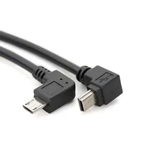 90 градусов Mini USB TypeB папа к Micro B папа 5Pin конвертер OTG адаптер кабель для зарядки данных 25 см