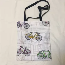 YILE Новая уникальная холщовая Экологичная для шоппинга с ручкой сумка на плечо яркий велосипедный черный Ручка L8516-2