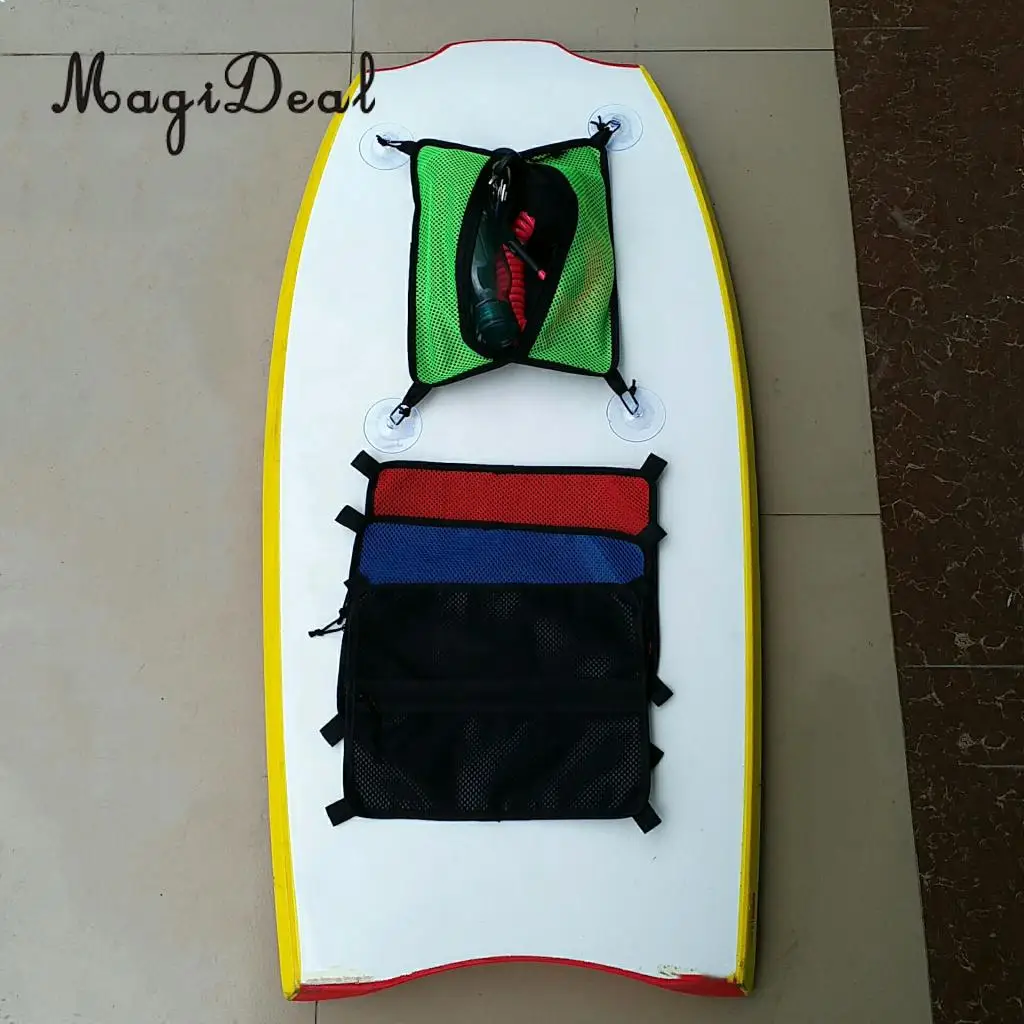 Premium Mesh Deck Storage Bag with Suction Cups For Surfboard Paddleboard SUP Accessories