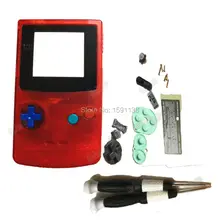 Прозрачная красная многоцветная пуговица подушка для жилых помещений для Gameboy color Fit nindogbc ремонт DIY корпус оболочка полный комплект игры аксессуары