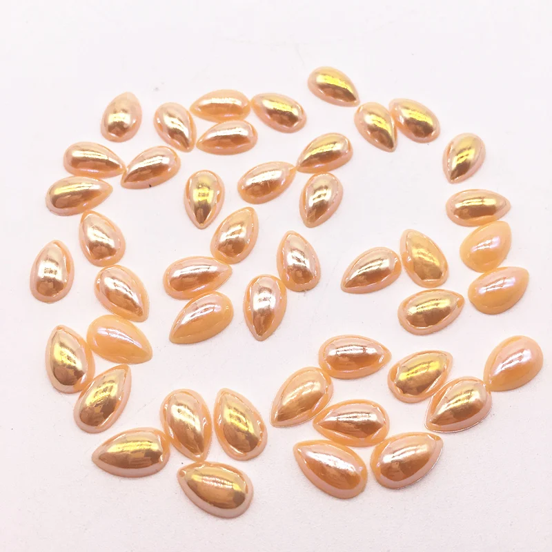 6x10/8x12/10x14/13x18mm Flatback Half Teardrop Shape Plastic ABS Imitation Pearl Beads For Jewelry Craft Scrapbook Decoration