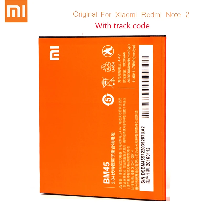 Xiao mi оригинальный BM45 аккумулятор мобильного телефона для Xiaomi Redmi Note 2 Hong Note2 Замена